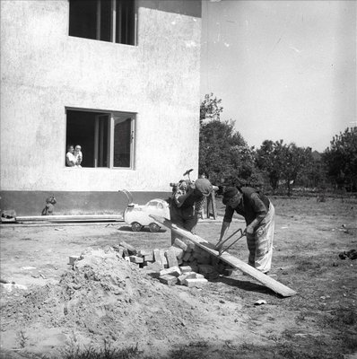 Építkezés a Wekerle-telepen 1954-ben
