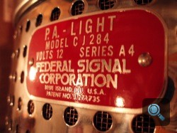 Federal Signal Corporation címke. Fotó: Winkler Róbert