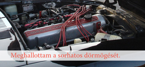 Fekete Datsun 280Z motorja