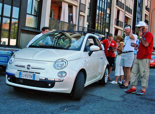 Új Fiat 500 az autó olaszországi bemutatóján. Fotó: Péter Anna