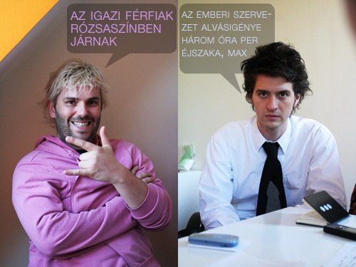 Winkler Róbert és Orosz Péter a Totalcar szerkesztőségi értekezletén. Fotó: Gyulavitéz