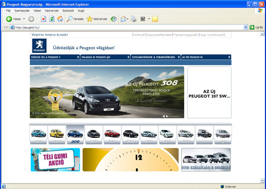 Alapmegoldás. Úgy látszik, a Mazda és Peugeot honlapját egy cég tervezte