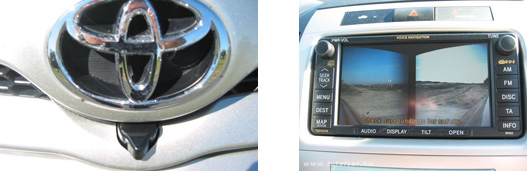  A Corolla kamerája és kijelzője